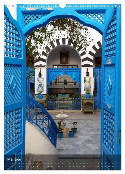 Produktbild: Sidi bou Sa&iuml;d - Die blaue Stadt Tunesiens (Wandkalender 2026 DIN A3 hoch), CALVENDO Monatskalender