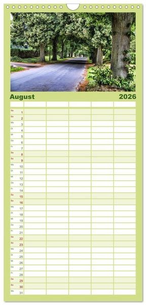 Produktbild: Familienplaner 2026 - Das idyllische Usedom mit 5 Spalten (Wandkalender, 21 x 45 cm) CALVENDO