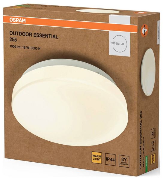 Produktbild: OSRAM HOMELIGHTING Outdoor Essential 255mm 18W 830 White 4099854445309 LED-Au&szlig;enwandleuchte 18.00 W Wei&szlig;