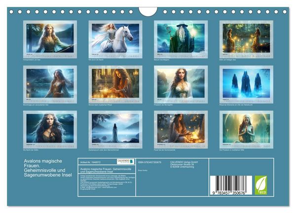 Produktbild: Avalons magische Frauen. Geheimnisvolle und Sagenumwobene Insel (Wandkalender 2026 DIN A4 quer), CALVENDO Monatskalender