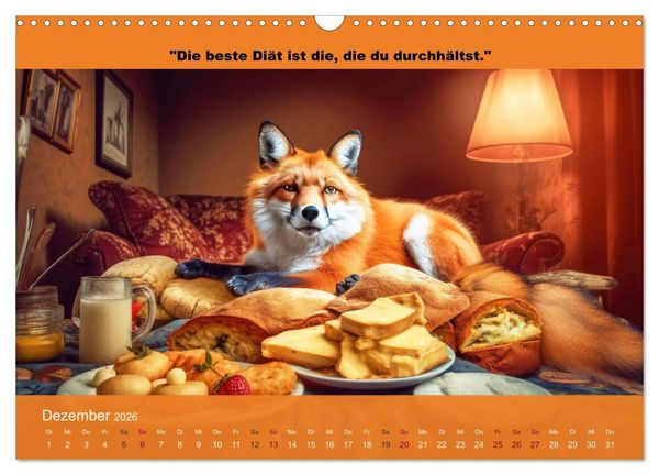 Produktbild: Der tierisch lustige Abnehmkalender (Wandkalender 2026 DIN A3 quer), CALVENDO Monatskalender