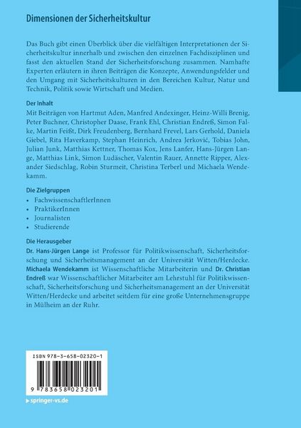 Produktbild: Dimensionen der Sicherheitskultur