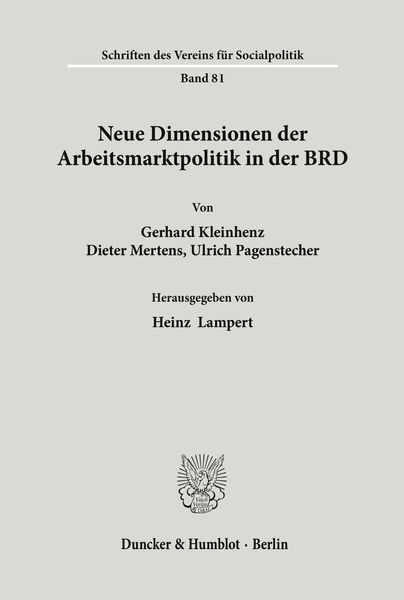 Produktbild: Neue Dimensionen der Arbeitsmarktpolitik in der BRD.