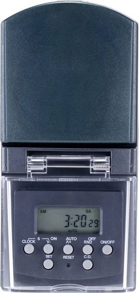 Produktbild: Sygonix SY-5044422 Steckdosen-Zeitschaltuhr digital Wochenprogramm 1800 W IP44 Countdown-Funktion, Zufallsfunktion