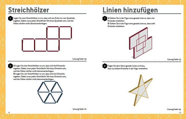 Produktbild: Mensa's knifflige Geometrier&auml;tsel. Mathematische Aufgaben aus der Trigonometrie und r&auml;umlichen Vorstellungskraft. 3D-R&auml;tsel, Pentominos, Tangrams, Streichholzpuzzles, Fl&auml;chenr&auml;tsel u.v.m.