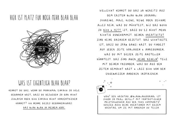 Produktbild: Blah Blah Journal &ndash; Band 2 &ndash; Dein absolut verr&uuml;cktes Mitmach-Buch &ndash; Mal es fertig! Von YouTuberin Foxy Draws