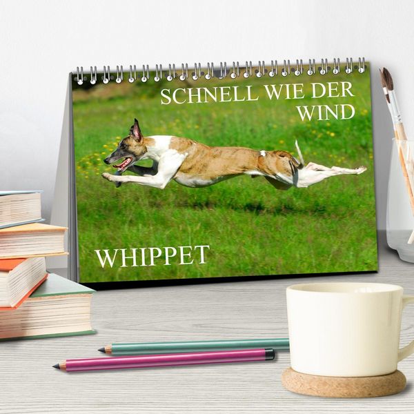 Produktbild: Schnell wie der Wind - Whippet (Tischkalender 2026 DIN A5 quer), CALVENDO Monatskalender