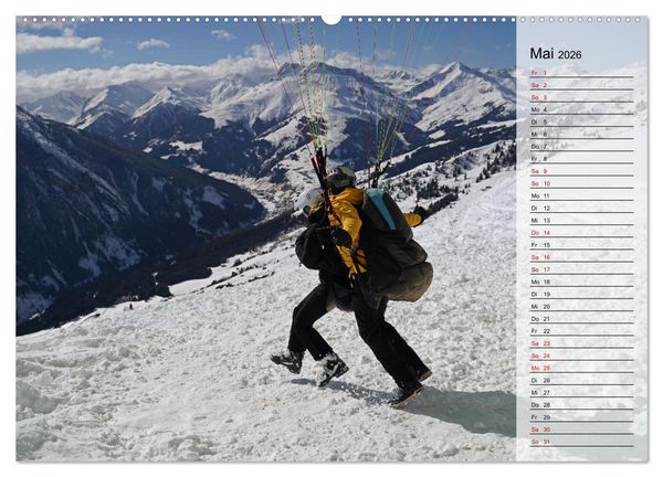 Produktbild: Gleitschirmfliegen in den Tuxer Alpen (hochwertiger Premium Wandkalender 2026 DIN A2 quer), Kunstdruck in Hochglanz