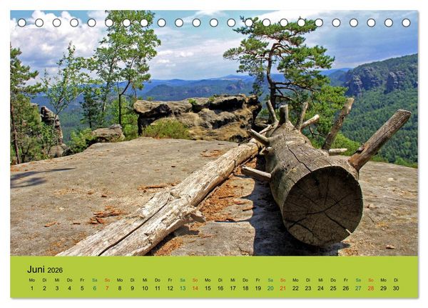 Produktbild: Im Elbsandstein - S&auml;chsisch-b&ouml;hmische Schweiz (Tischkalender 2026 DIN A5 quer), CALVENDO Monatskalender
