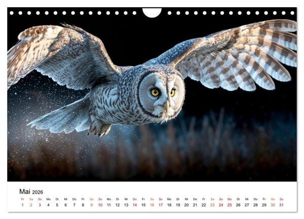 Produktbild: Eulen - Augen der Wildnis (Wandkalender 2026 DIN A4 quer), CALVENDO Monatskalender
