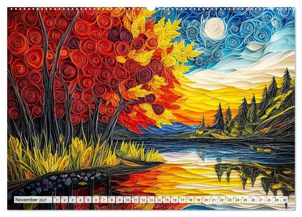 Produktbild: Quilling Landschaften - Papierkunst zwischen Himmel und Erde (Wandkalender 2027 DIN A2 quer), CALVENDO Monatskalender
