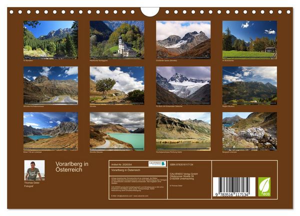 Produktbild: Vorarlberg in &Ouml;sterreich (Wandkalender 2026 DIN A4 quer), CALVENDO Monatskalender