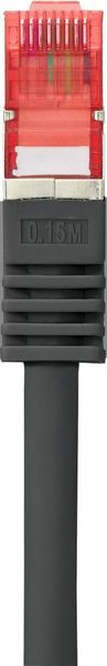 Produktbild: Renkforce RF-5469256 RJ45 Patchkabel CAT 6 S/FTP 2.00 m Schwarz mit Rastnasenschutz, vergoldete Steckkontakte, Flammwidrig 1 St.