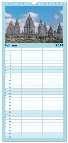 Produktbild: Familienplaner 2027 - Indonesien - Ein atemberaubender Inselstaat. mit 5 Spalten (Wandkalender, 21 x 45 cm) CALVENDO