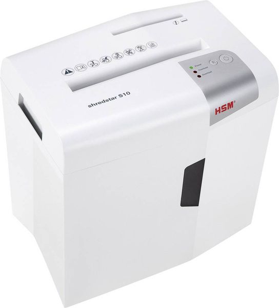Produktbild: HSM shredstar S10 Aktenvernichter 10 Blatt Streifenschnitt 6 mm P-2 18 l Vernichtet auch B&uuml;roklammern, CDs, DVDs, Heftklammern, Kreditkarte
