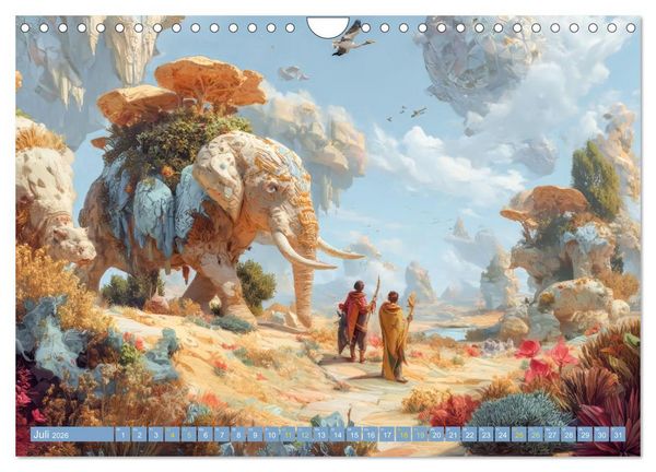 Produktbild: Tierparadies - Tierische Fantasiewelten (Wandkalender 2026 DIN A4 quer), CALVENDO Monatskalender