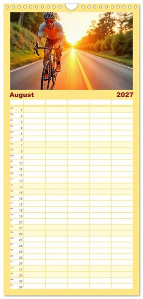 Produktbild: Familienplaner 2027 - Kilometerkiller - Rennrad-Power im Jahresverlauf mit 5 Spalten (Wandkalender, 21 x 45 cm) CALVENDO