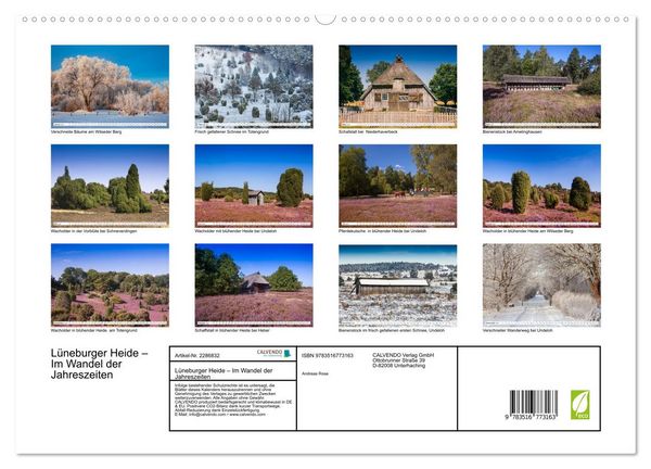 Produktbild: L&uuml;neburger Heide &ndash; Im Wandel der Jahreszeiten (hochwertiger Premium Wandkalender 2027 DIN A2 quer), Kunstdruck in Hochglanz