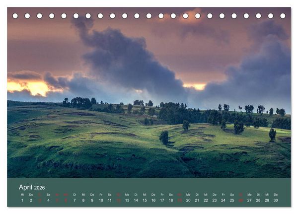 Produktbild: &Auml;thiopien Landschaften der Gegens&auml;tze (Tischkalender 2026 DIN A5 quer), CALVENDO Monatskalender
