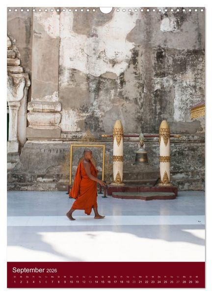 Produktbild: MYANMAR SPIRITUELL 2026 (Wandkalender 2026 DIN A3 hoch), CALVENDO Monatskalender