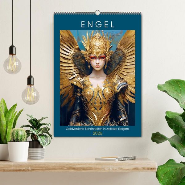 Produktbild: Engel. Goldverzierte Sch&ouml;nheiten in zeitloser Eleganz (Wandkalender 2026 DIN A2 hoch), CALVENDO Monatskalender