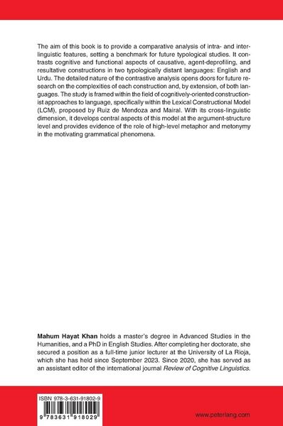 Produktbild: Causative, Agent-Deprofiling, and Resultative Constructions in English and Urdu