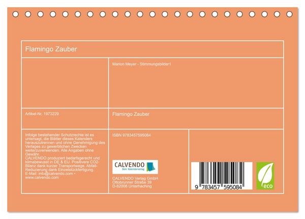 Produktbild: Flamingo Zauber (Tischkalender 2026 DIN A5 quer), CALVENDO Monatskalender