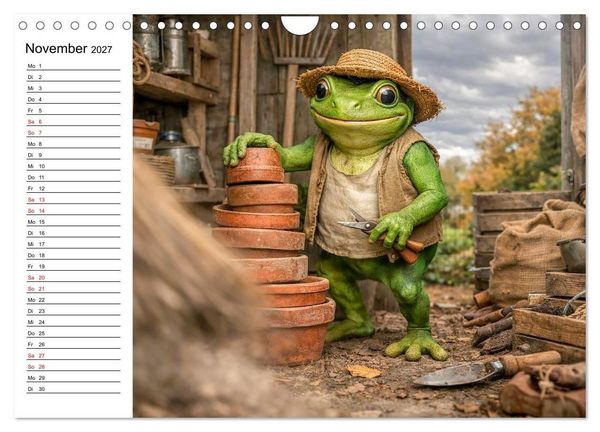 Produktbild: Frosch im Garten (Wandkalender 2027 DIN A4 quer), CALVENDO Monatskalender