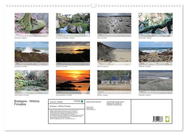 Produktbild: Bretagne - Wildnis Finist&egrave;re (Wandkalender 2026 DIN A2 quer), CALVENDO Monatskalender