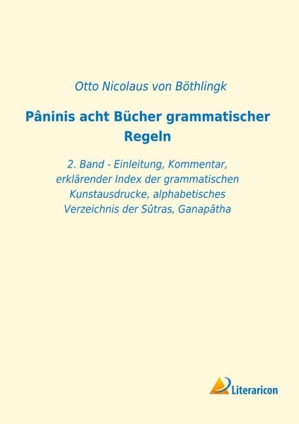 Produktbild: P&acirc;ninis acht B&uuml;cher grammatischer Regeln