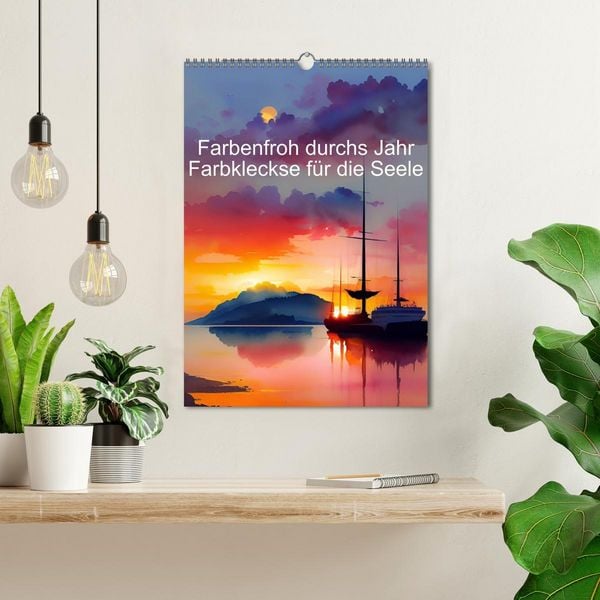 Produktbild: Farbenfroh durchs Jahr 2026 - Farbkleckse f&uuml;r die Seele (Wandkalender 2026 DIN A3 hoch), CALVENDO Monatskalender