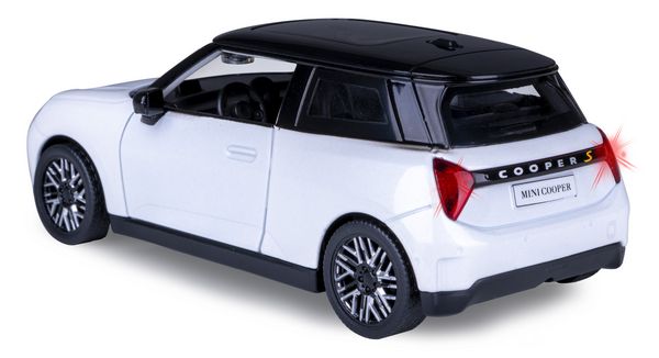 Produktbild: BMW Mini Cooper Diecast 1:28 wei&szlig; inkl. Knopfzellen