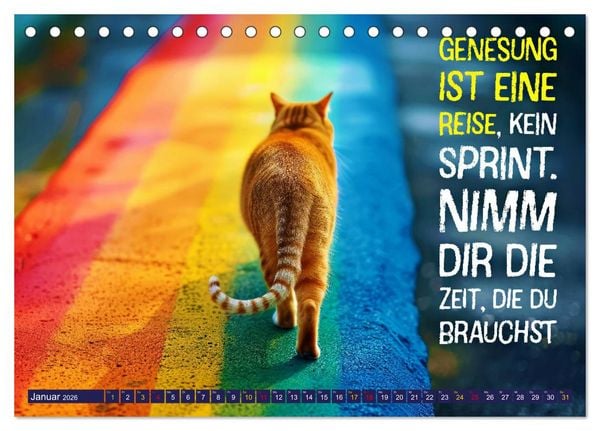 Produktbild: Gute Besserung - mit coolen Spr&uuml;chen (Tischkalender 2026 DIN A5 quer), CALVENDO Monatskalender