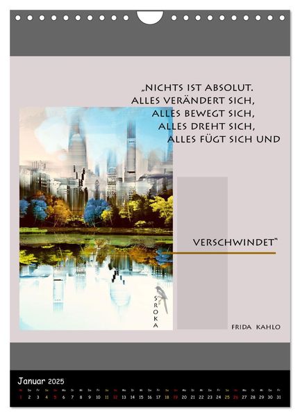 Produktbild: Frida Kahlo - Zitate im Dialog (Wandkalender 2025 DIN A4 hoch), CALVENDO Monatskalender