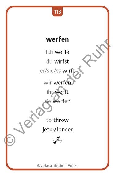 Produktbild: Verben: Set 1 - Deutsch, Englisch, Franz&ouml;sisch und Arabisch