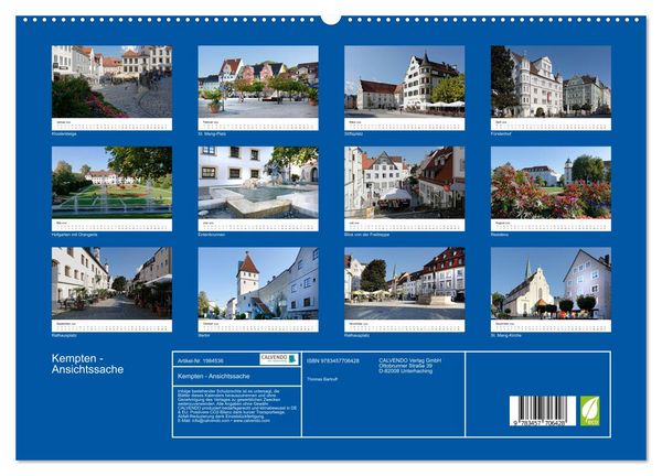 Produktbild: Kempten - Ansichtssache (hochwertiger Premium Wandkalender 2026 DIN A2 quer), Kunstdruck in Hochglanz