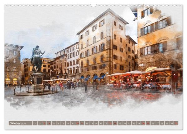 Produktbild: Florenz Hauptstadt der Toskana (hochwertiger Premium Wandkalender 2026 DIN A2 quer), Kunstdruck in Hochglanz