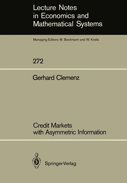 Produktbild: Credit Markets with Asymmetric Information