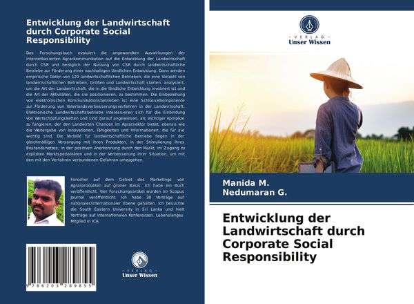 Entwicklung der Landwirtschaft durch Corporate Social Responsibility, Taschenbuch von Manida M. , Nedumaran G., Verlag Unser Wissen, 9786203289855