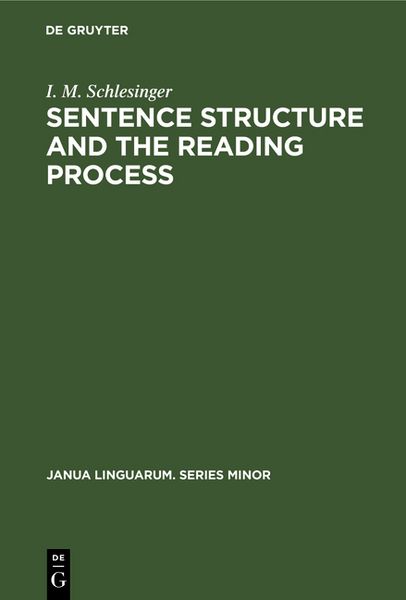 Produktbild: Sentence structure and the reading process
