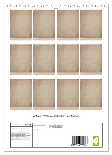 Produktbild: Vintage DIY Bastel-Kalender -Hochformat- (Wandkalender 2026 DIN A4 hoch), CALVENDO Monatskalender