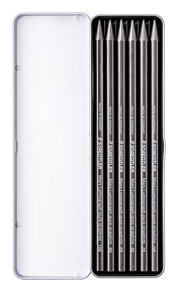 Produktbild: STAEDTLER Vollgraphitstifte Mars Lumograph, 6er Set, 6 H&auml;rtegrade