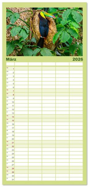 Produktbild: Familienplaner 2026 - Costa Rica - Naturparadies zwischen Karibik und Pazifik mit 5 Spalten (Wandkalender, 21 x 45 cm) CALVENDO