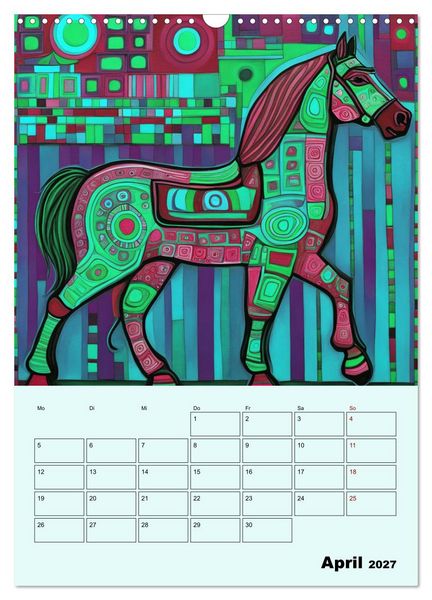Produktbild: Farbenfrohe Tiermalerei (Wandkalender 2027 DIN A3 hoch), CALVENDO Monatskalender