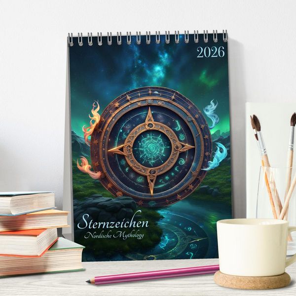 Produktbild: Sternzeichen Nordische Mythology (Tischkalender 2026 DIN A5 hoch), CALVENDO Monatskalender