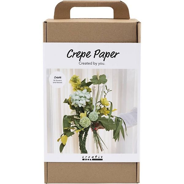 Produktbild: Creativ Company Maxi Kreativ Set Krepppapier, Blumenstrau&szlig;, Hellgr&uuml;n, Dunkelgr&uuml;n, Pastellgr&uuml;n, Wei&szlig;