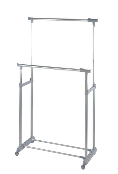 Produktbild: Kleiderst&auml;nder Mod. Twin Bars, h&ouml;henverstellbar, 4 Rollen