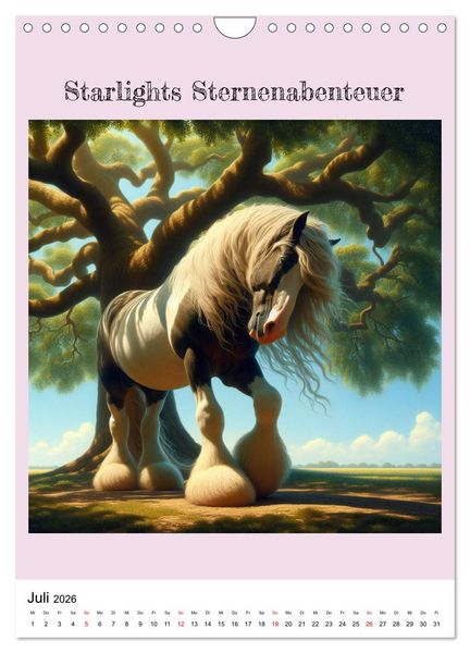 Produktbild: Tinker Ponys - Magische Momente, Gypsy Vanner f&uuml;r M&auml;dchen (Wandkalender 2026 DIN A4 hoch), CALVENDO Monatskalender