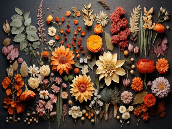 Produktbild: CALVENDO Puzzle Getrocknete Sch&auml;tze - Bl&uuml;ten und Bl&auml;tter | 1000 Teile Lege-Gr&ouml;&szlig;e 64x48cm Foto-Puzzle f&uuml;r gl&uuml;ckliche Stunden
