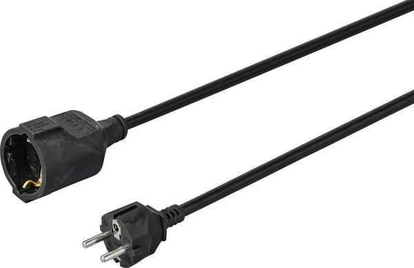 Sygonix SY-4872636 Strom Verlängerungskabel 16A Schwarz 5.00m H05VV-F 3G 1,5mm²